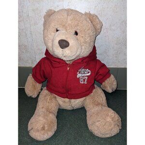 Aeropostale Teddy Bear Plush Red Sweatshirt Aero Zippered Hoodie Stuffed 13in